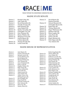 Maine State Senate Maine House of Representatives