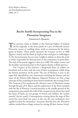 Bocche Inutili: Incorporating Pisa in the Florentine Imaginary Cristelle L