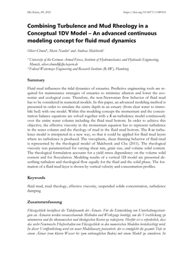 An Advanced Continuous Modeling Concept for Fluid Mud Dynamics