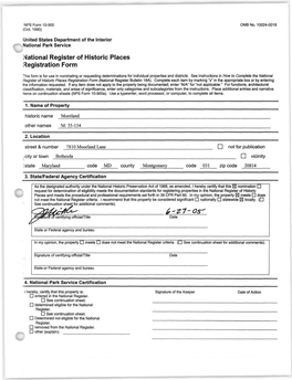 National Register of Historic Places Registration Form