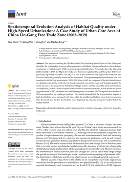 Spatiotemporal Evolution Analysis of Habitat Quality Under High-Speed Urbanization: a Case Study of Urban Core Area of China Lin-Gang Free Trade Zone (2002–2019)