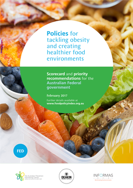 Policies for Tackling Obesity and Creating Healthier Food Environments