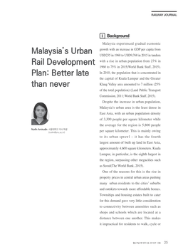 Malaysia's Urban Rail Development Plan