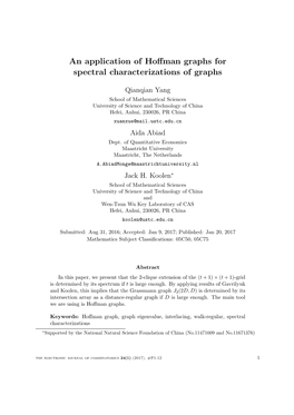 An Application of Hoffman Graphs for Spectral Characterizations of Graphs