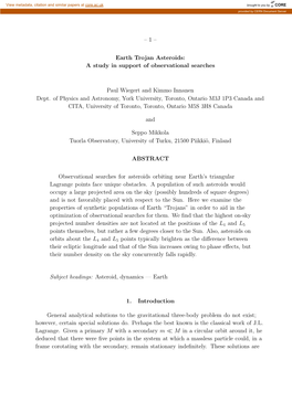 Earth Trojan Asteroids: a Study in Support of Observational Searches