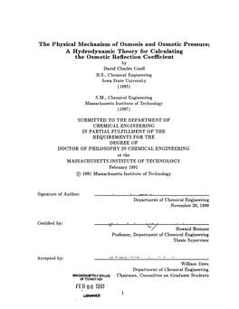 The Physical Mechanism of Osmosis and Osmotic Pressure