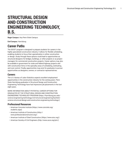 Structural Design and Construction Engineering Technology, B.S. 1