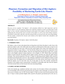 Planetary Formation and Migration of Hot Jupiters: Possibility of Harboring Earth-Like Planets