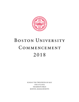 Boston University Commencement 2018