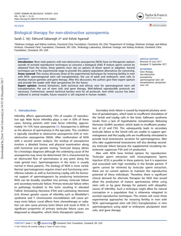 Biological Therapy for Non-Obstructive Azoospermia Sarah C