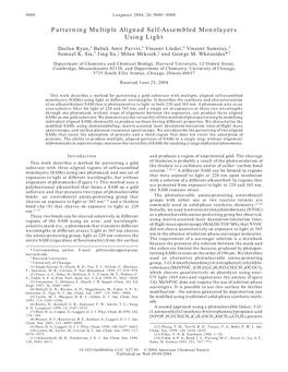 Patterning Multiple Aligned Self-Assembled Monolayers Using Light