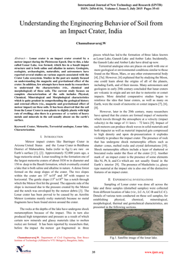 Understanding the Engineering Behavior of Soil from an Impact Crater, India