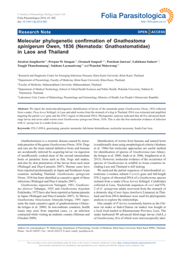 Molecular Phylogenetic Confirmation of Gnathostoma