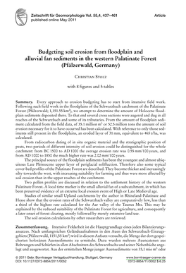 Budgeting Soil Erosion from Floodplain and Alluvial Fan Sediments in the Western Palatinate Forest (Pfälzerwald, Germany)