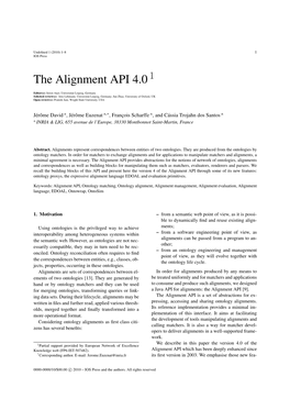 The Alignment API 4.0 1