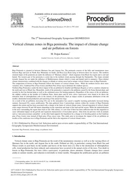 Vertical Climate Zones in Biga Peninsula: the Impact of Climate Change and Air Pollution on Forests