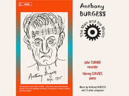 Recorder Music by Anthony Burgess and Others