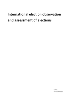 International Election Observation and Assessment of Elections