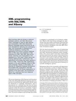 XML Programming with SQL/XML and Xquery