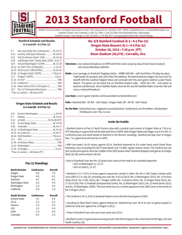 2013 Stanford Football Athletic Communications • Arrillaga Family Sports Center • 641 Campus Drive • Stanford, Calif