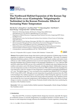 The Northward Habitat Expansion of the Korean Top Shell Turbo Sazae