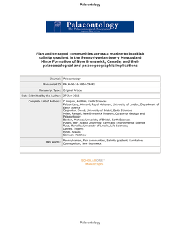 Fish and Tetrapod Communities Across a Marine to Brackish