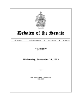 Debates, September 24, 2003