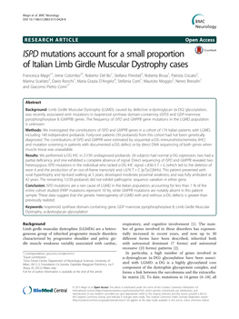 ISPD Mutations Account for a Small Proportion of Italian Limb Girdle Muscular Dystrophy Cases