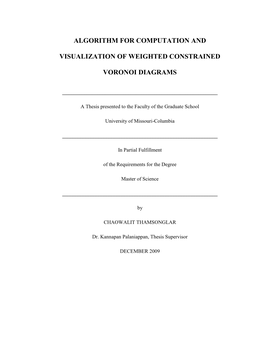 Algorithm for Computation and Visualization of Weighted