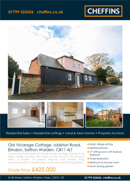 Old Vicarage Cottage, Ickleton Road, Elmdon, Saffron Walden, CB11