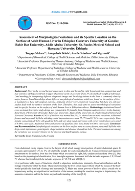 Assessment of Morphological Variations and Its Specific Location