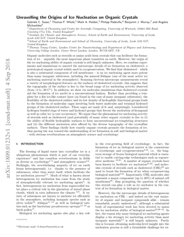 Unravelling the Origins of Ice Nucleation on Organic Crystals Gabriele C