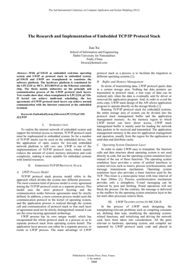 The Research and Implementation of Embedded TCP/IP Protocol Stack