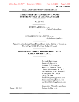 Plaintiffs Opening Brief for Appeal (Jan. 11, 2021)