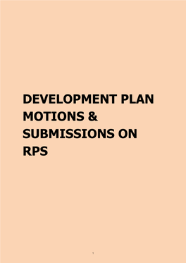 Development Plan Motions & Submissions On