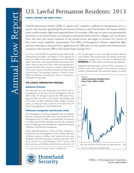 U. S. Lawful Permanent Residents: 2013