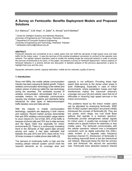 A Survey on Femtocells: Benefits Deployment Models and Proposed Solutions