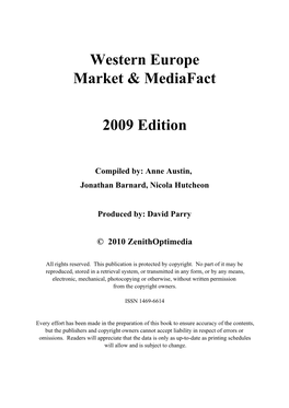 Western Europe Market & Mediafact 2009 Edition