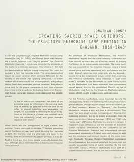 Creating Sacred Space Outdoors: the Primitive Methodist Camp Meeting in England, 1819-1840*