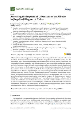 Assessing the Impacts of Urbanization on Albedo in Jing-Jin-Ji Region of China