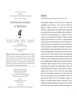 Stanford Encyclopedia of Philosophy Copyright C 2016 by the Publisher Proposed Various Exercises to Assist the Novice