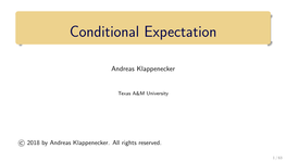 Conditional Expectation