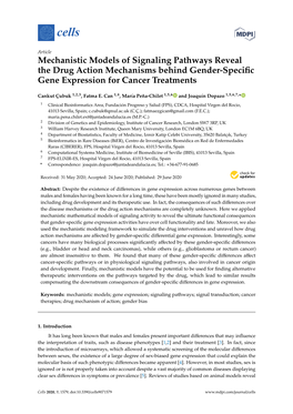 Mechanistic Models of Signaling Pathways Reveal the Drug Action Mechanisms Behind Gender-Speciﬁc Gene Expression for Cancer Treatments