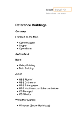 Reference Buildings