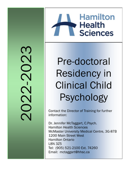 Clinical Child Residency Brochure 2022-2023