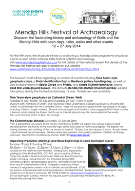 Mendip Hills Festival of Archaeology