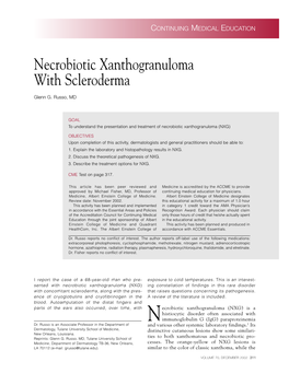 Necrobiotic Xanthogranuloma with Scleroderma
