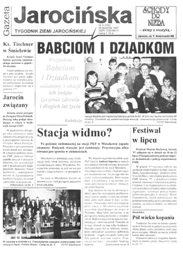 Jarocińskanr 4 (330) NIEBA CO 24 Stycznia 1997 TYGODNIK ZIEMI JAROCIŃSKIEJ ISSN 1230-851X - Sklep Z Rmizyką - Cena 1,10 Zł O Jarocin, Ul