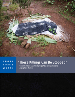 “These Killings Can Be Stopped” RIGHTS Government and Separatist Groups Abuses in Cameroon’S WATCH Anglophone Regions