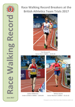Race Walking Record Breakers at the British Athletics Team Trials 2017